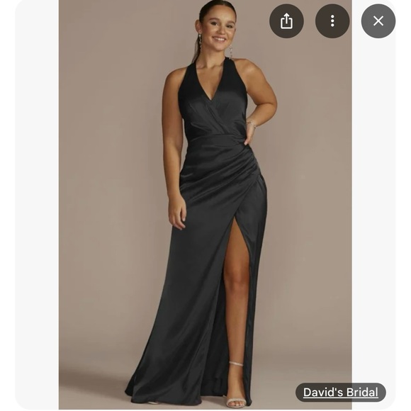 halter neck bodycon dress Red Shop Silky Satin, Soft Color:Copper size:18